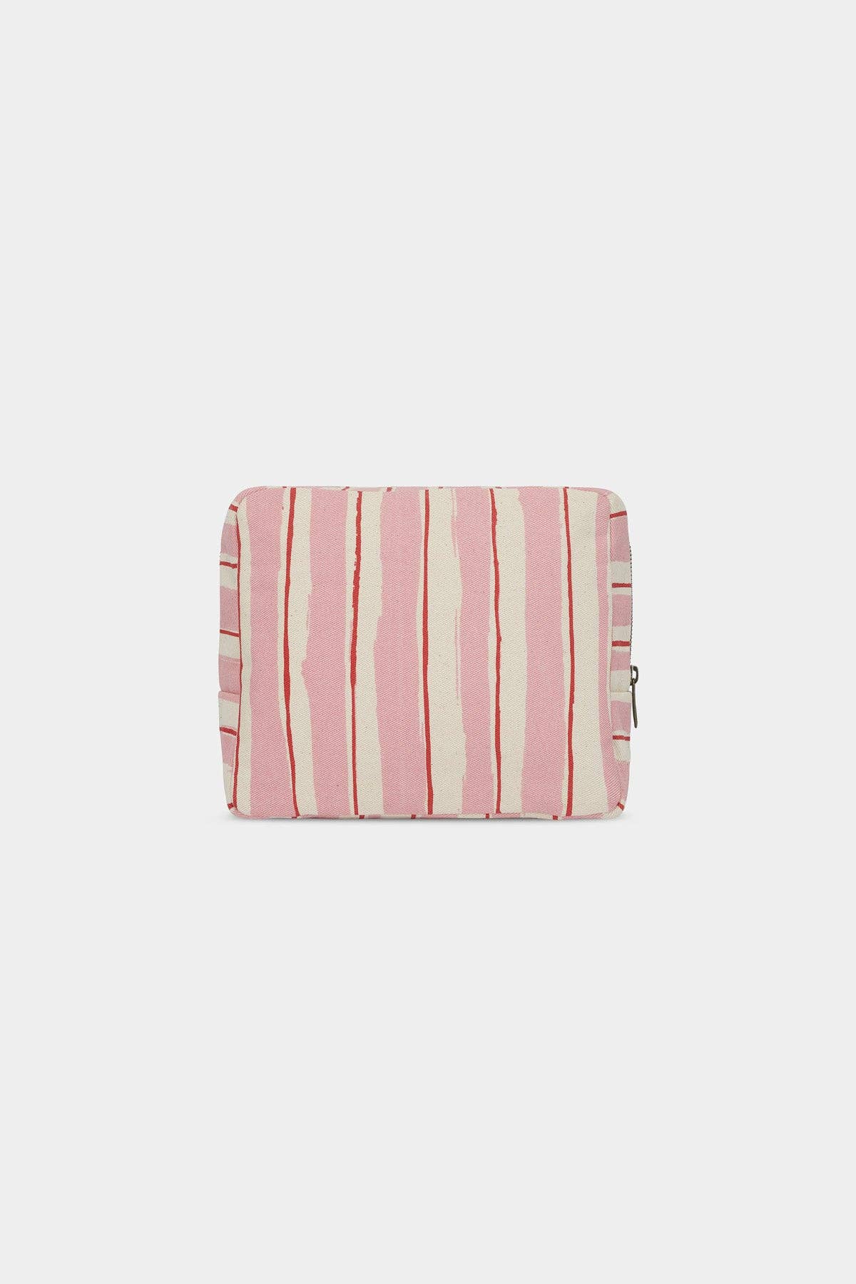 Hindbag XL-Kosmetiktasche "Alix" rosa rote Streifen