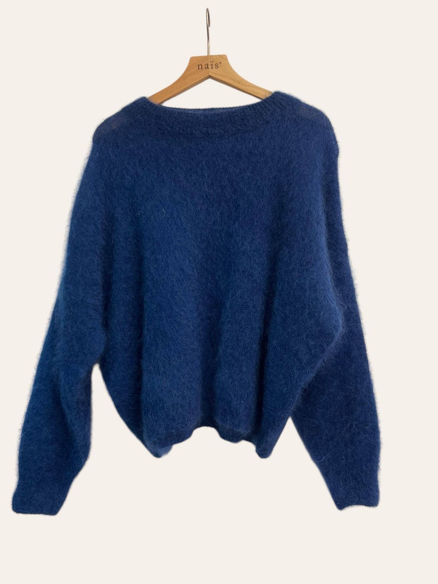 Pullover aus 74 % Kid-Mohair mit Rundhalsausschnitt