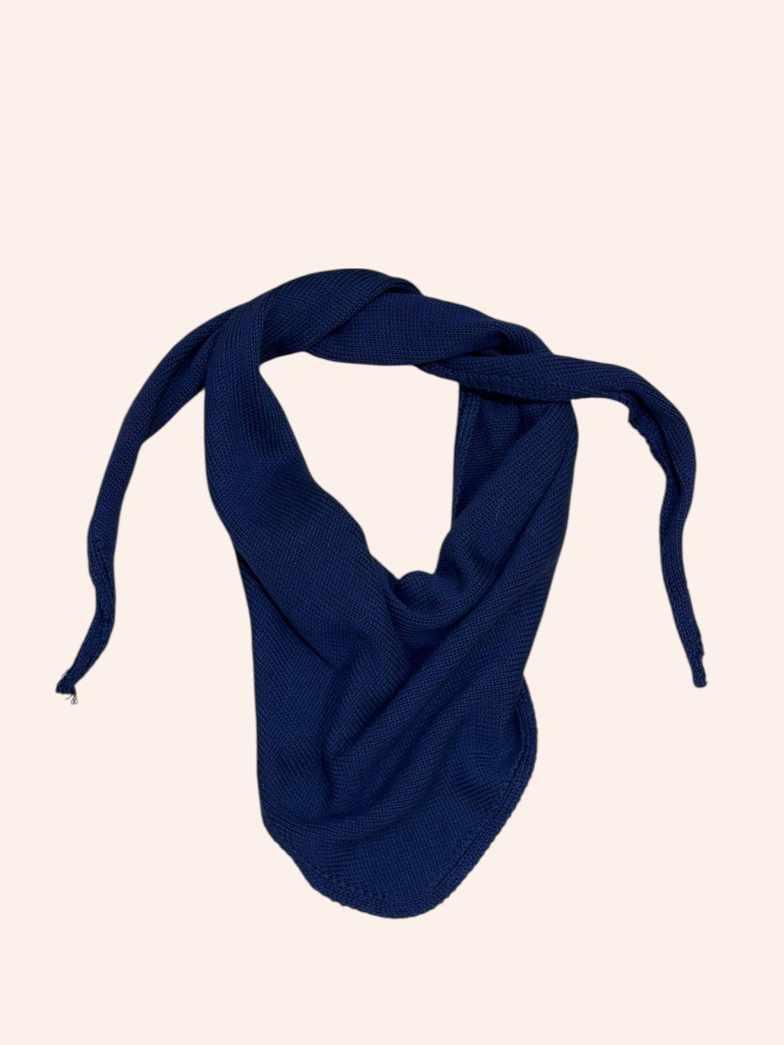 Einfarbiges Dreieckstuch aus 100 % Baumwollstrick