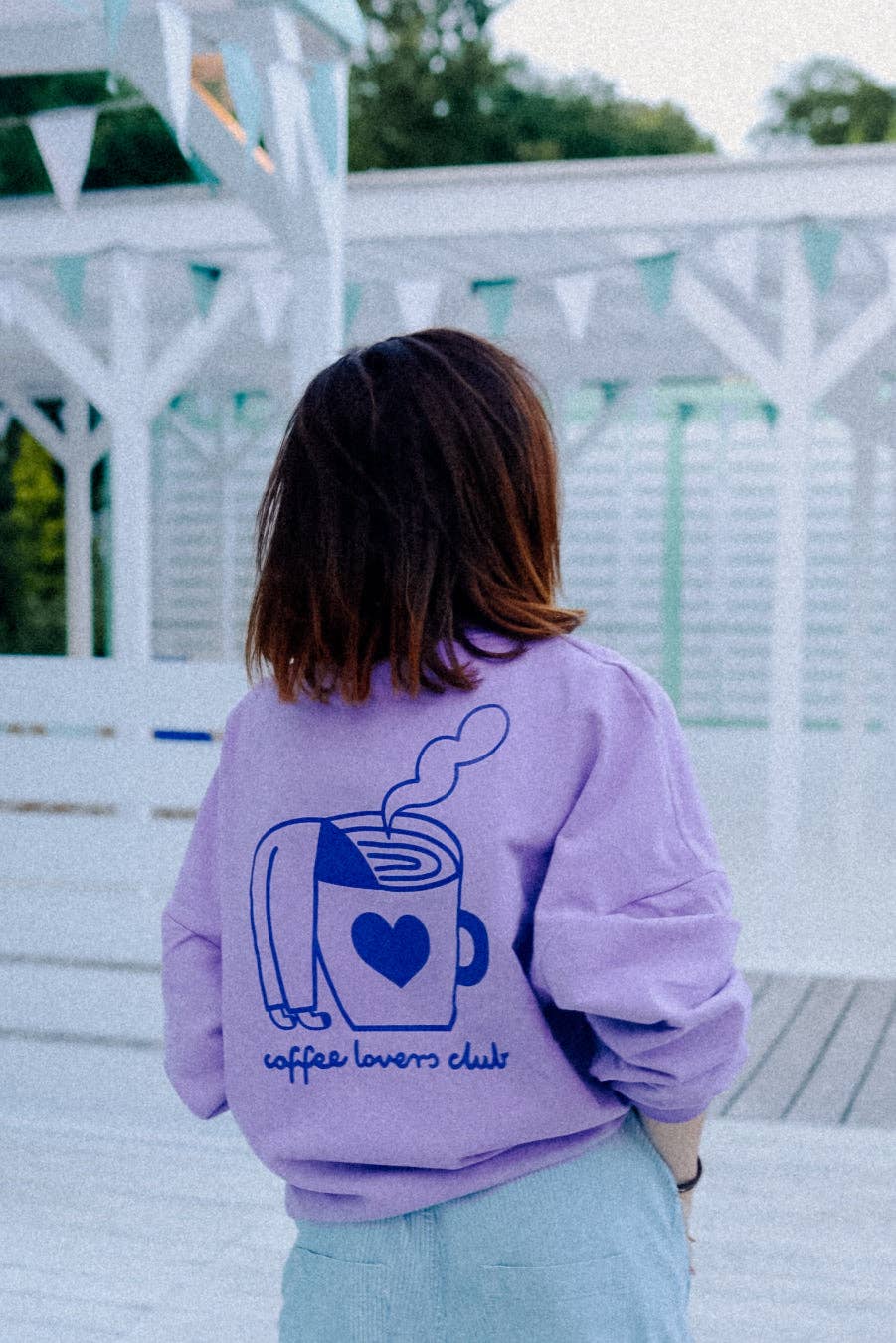 BIG COFFEE LOVER auf lila - SWEATSHIRT Dont grow up