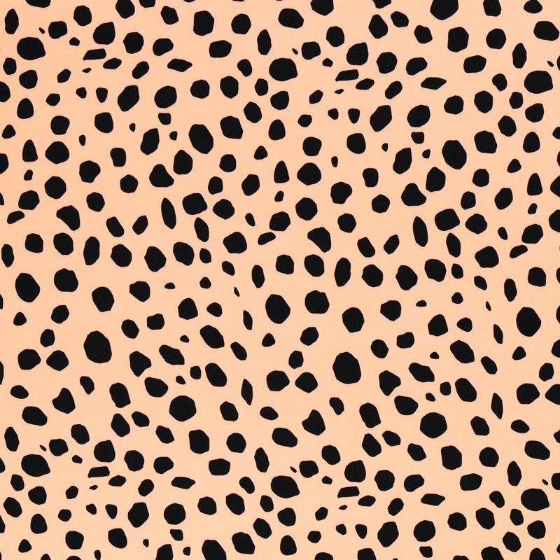 Viskoserock 'schwarze Tupfen auf lachs'