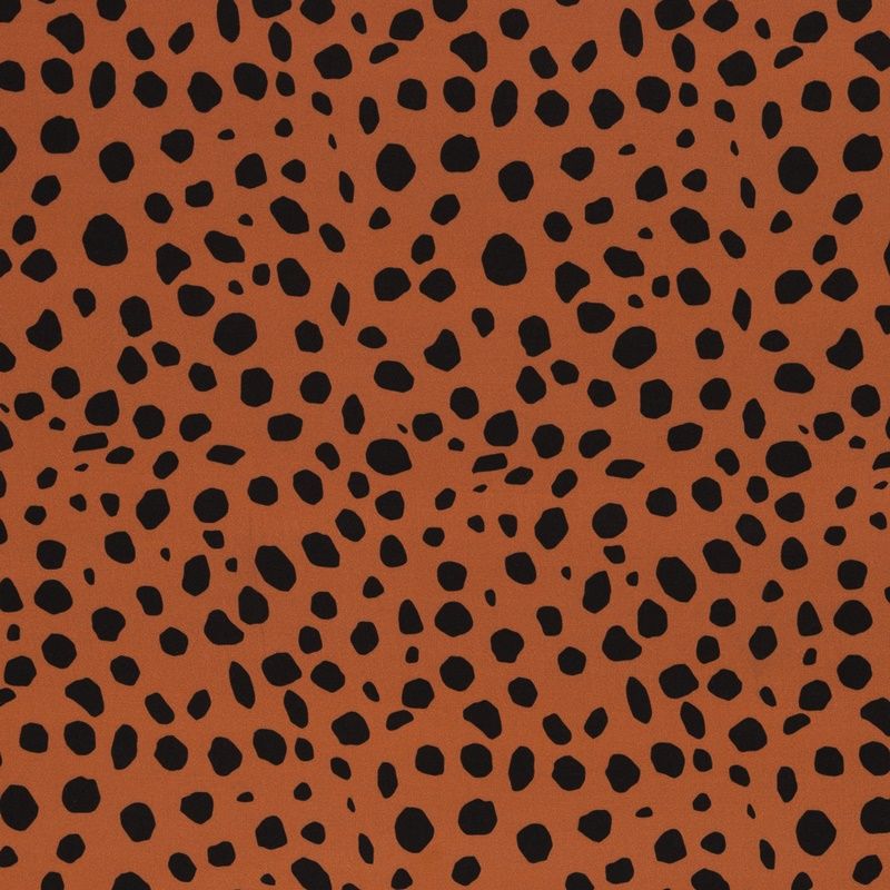 Viskoserock 'schwarze Tupfen auf Caramel'