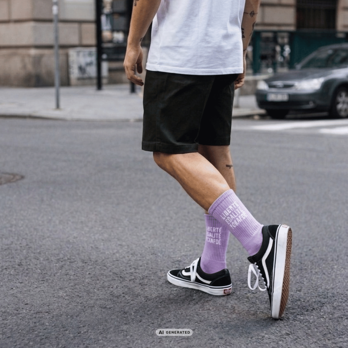arrel - responsible apparel - FCKAFDÉ Statement Socken - purple & white