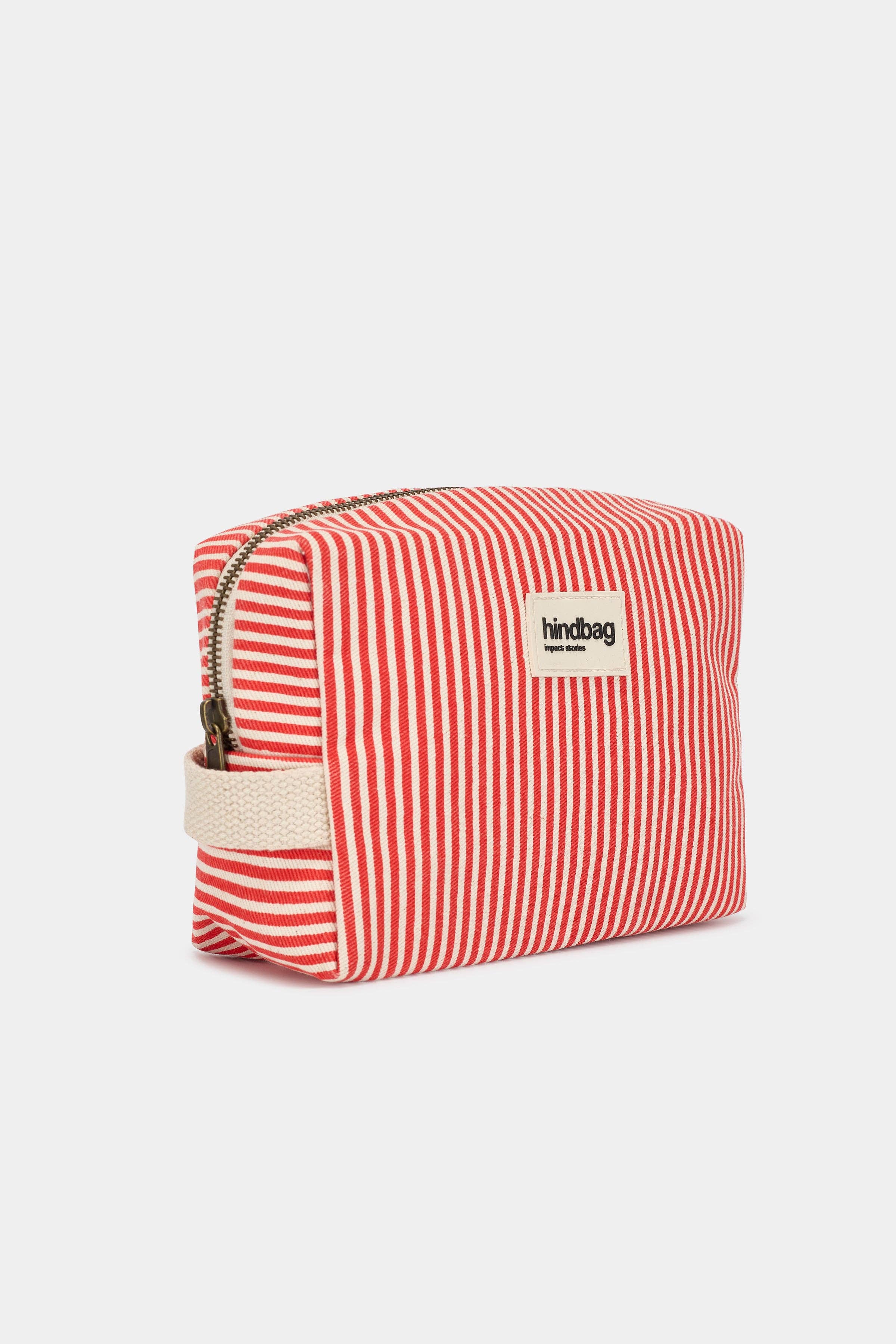 Hindbag Kulturtasche "Leon" rot gestreift