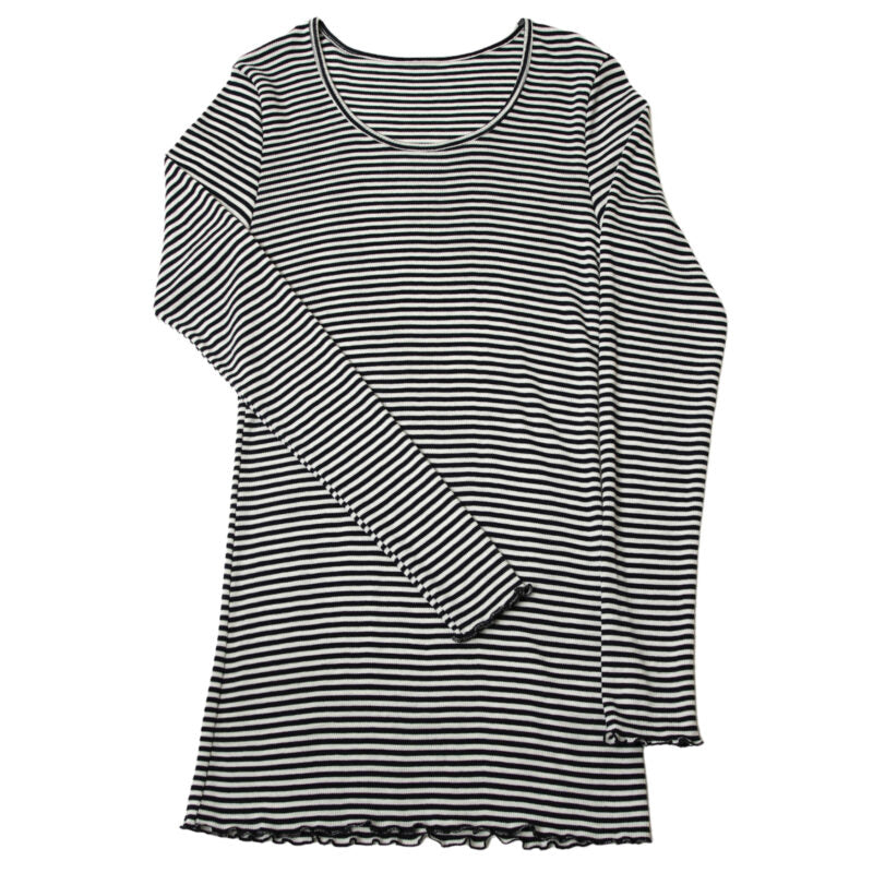 Longsleeve Frauen Wolle Seide Joha 'Blau gestreift'