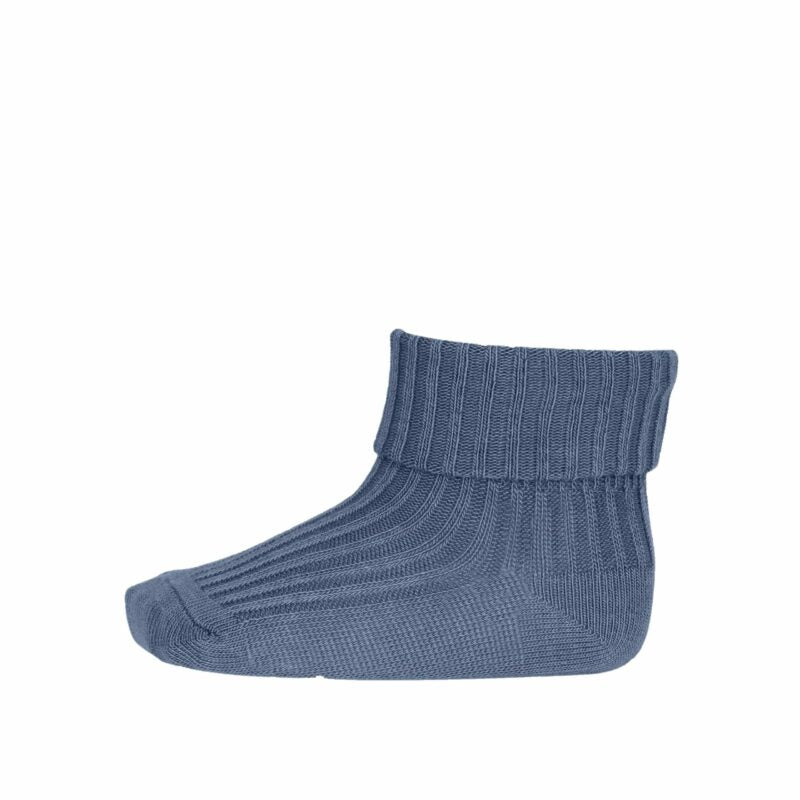 MP Denmark Baumwolle Ripp Baby Socken 'Stone Blue'