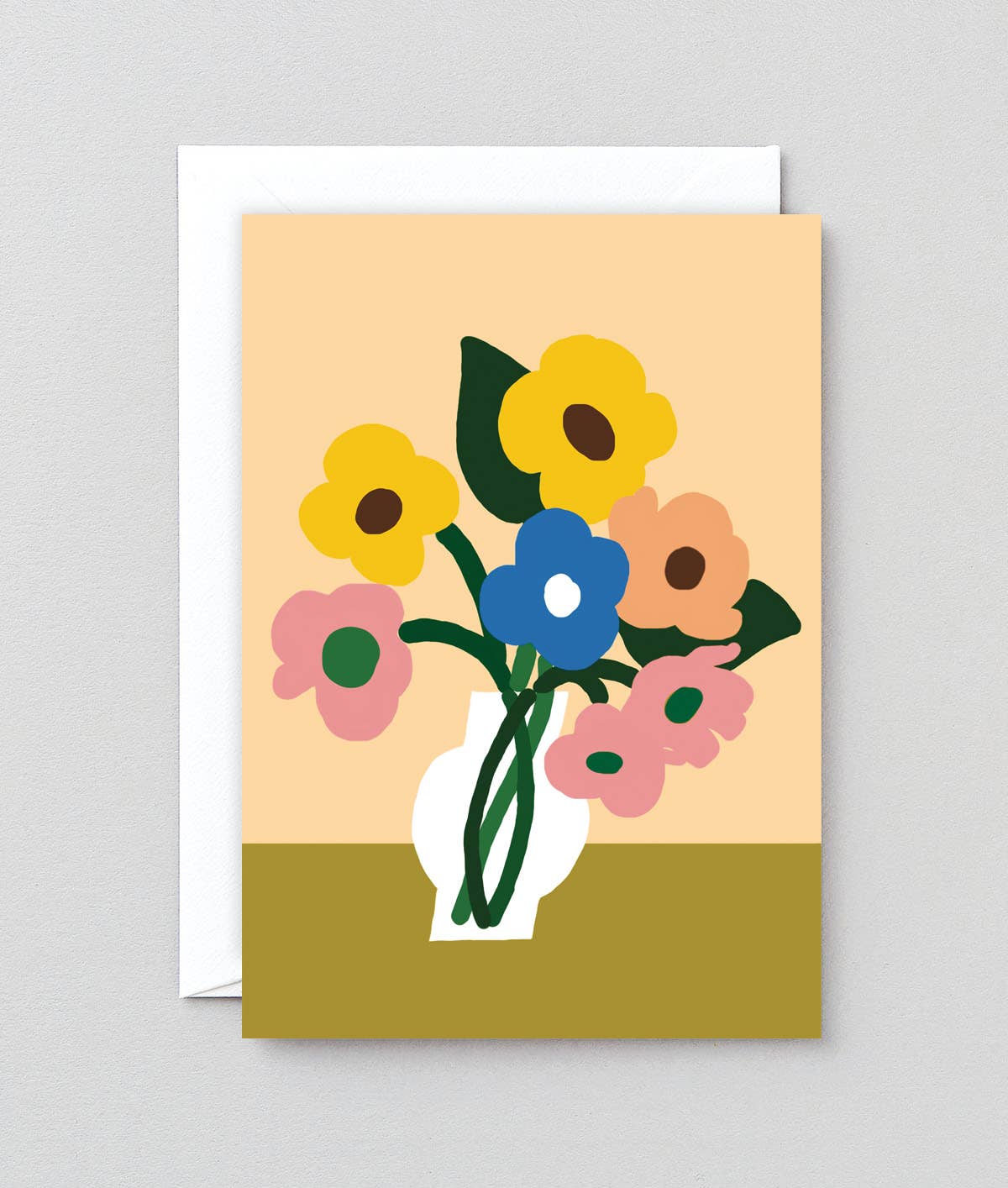 Wrap Blumen in Vase Grußkarte