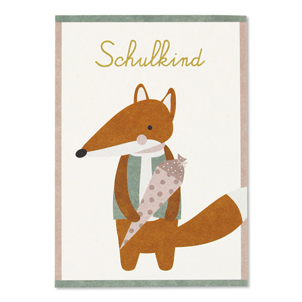 Postkarte 'Fuchs – Schulkind' AvaundYves