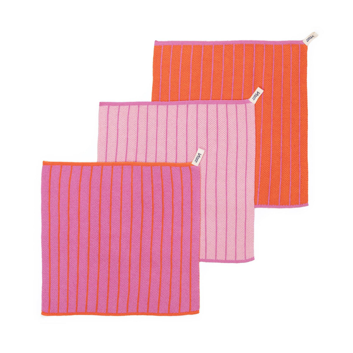 Sophie Home Ltd - Baumwoll-Spültücher: gestreift, pink
