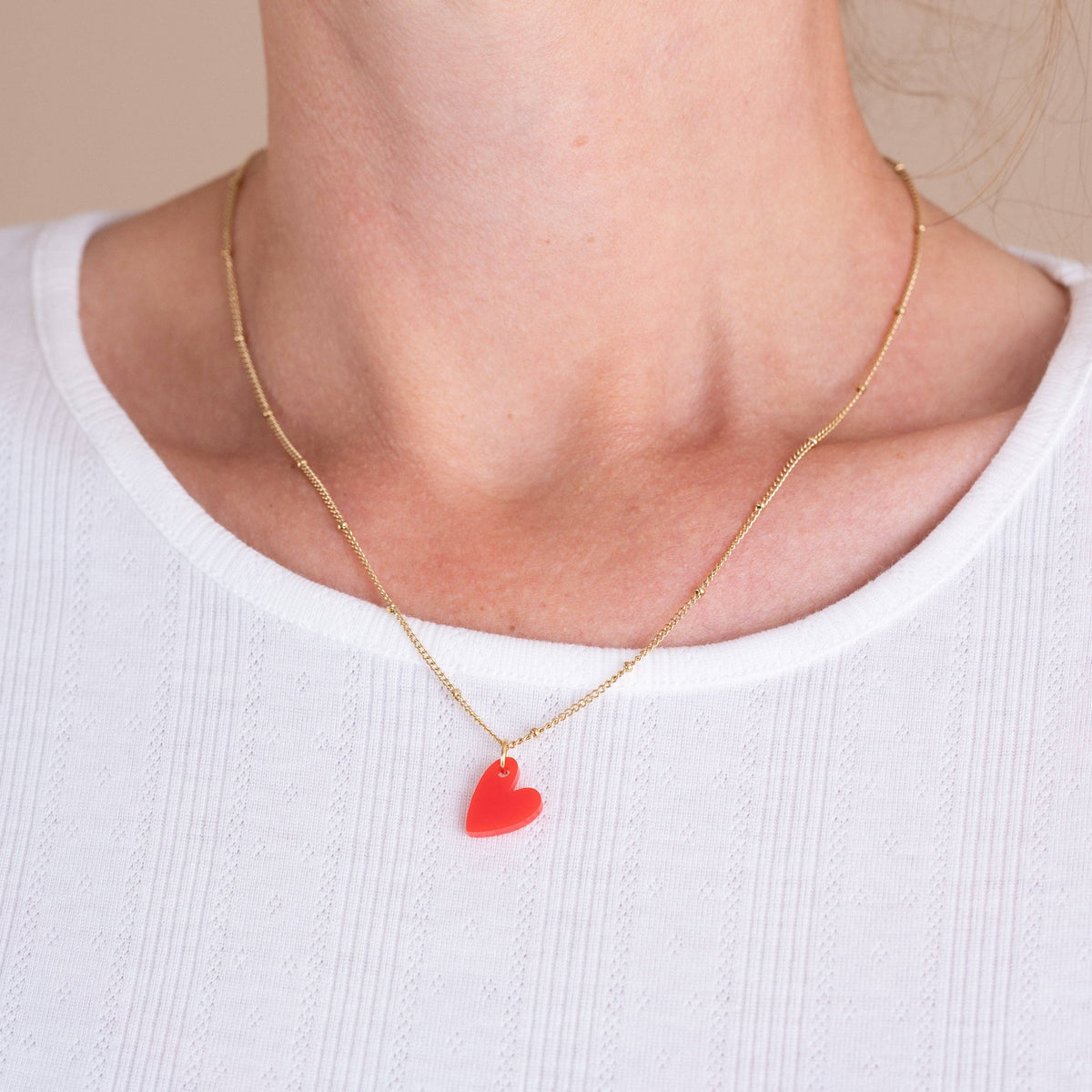 vanMauZ - Kette Lume Charms | Herz Rot Gold