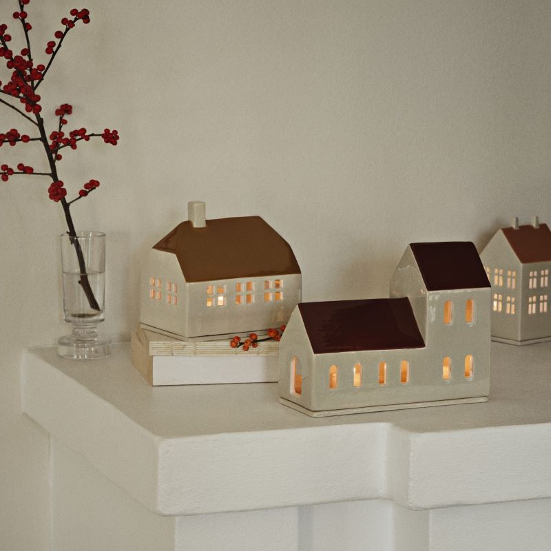 Broste Copenhagen Kerzenhalter für Teelicht 'Bo Leuchtturm - Golden Brown'