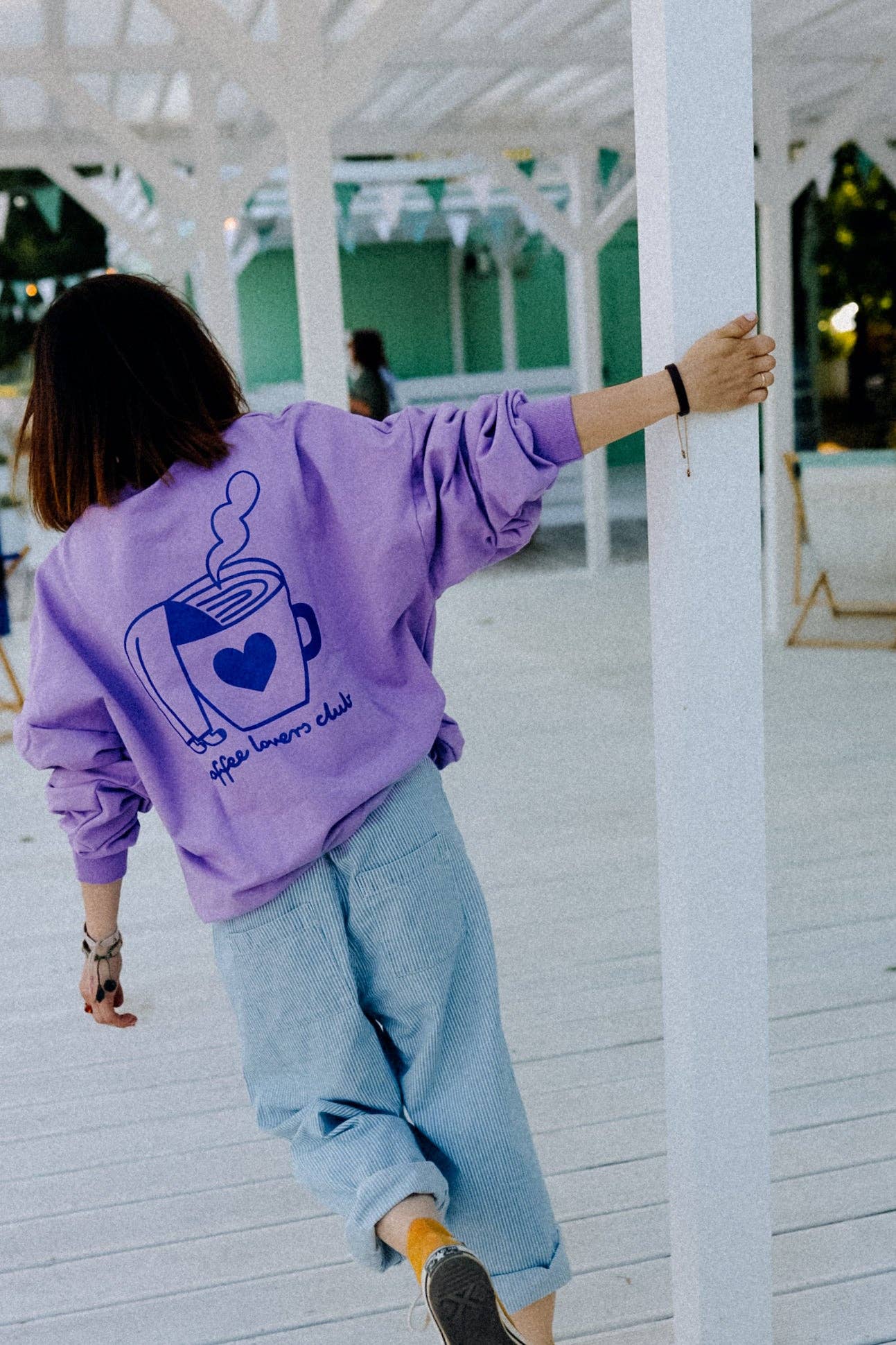 BIG COFFEE LOVER auf lila - SWEATSHIRT Dont grow up