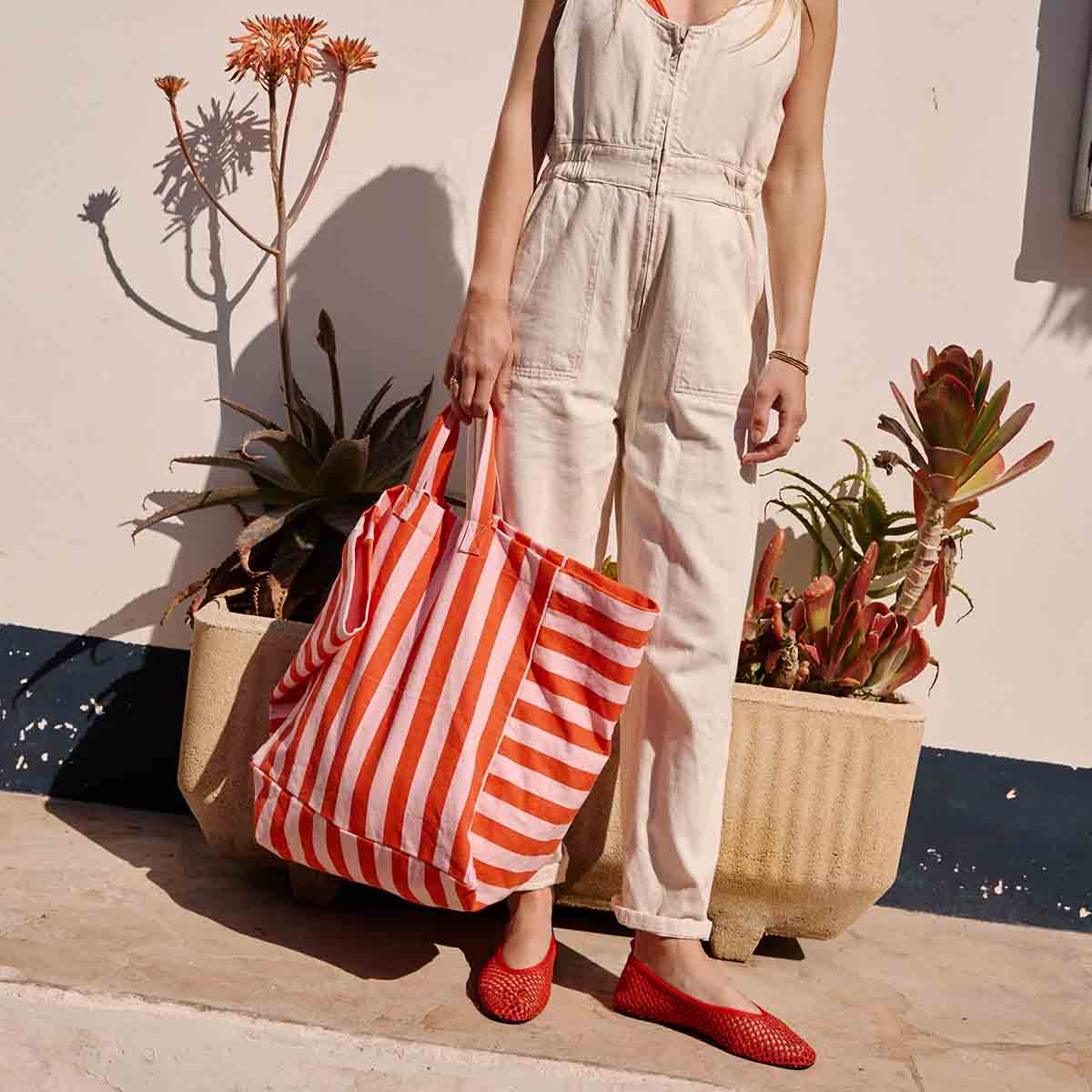 ELISA TASCHE STREIFEN TOMATE / CANDY PINK
