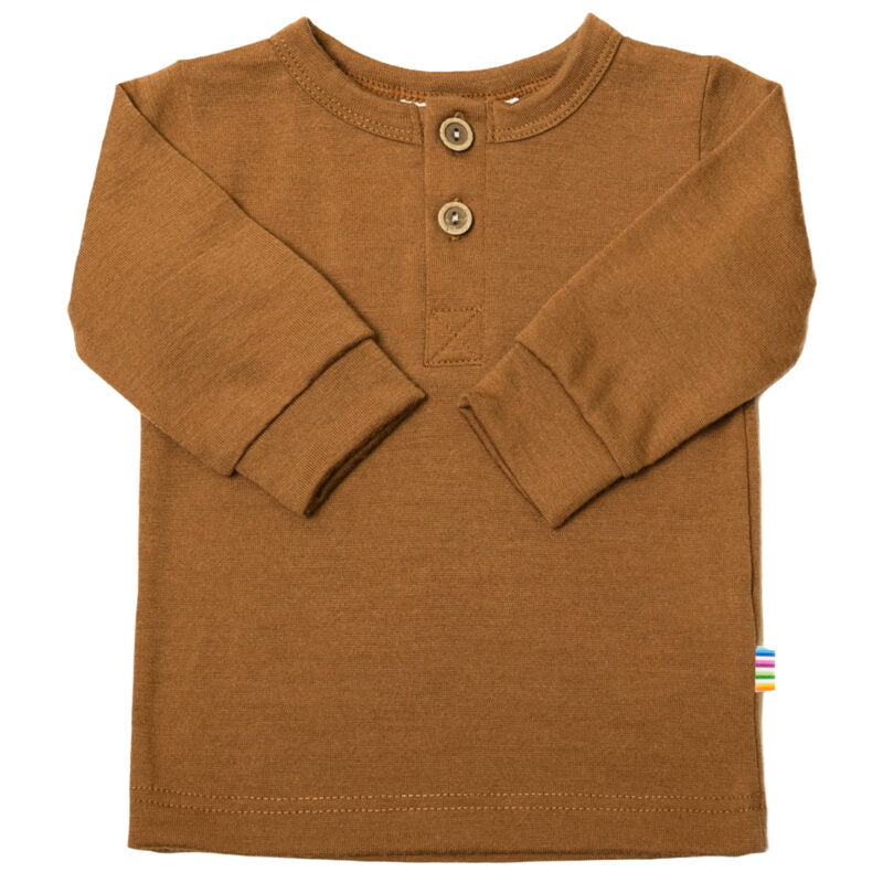 Joha Langarmshirt Merinowolle 'Dunkel Kupfer'
