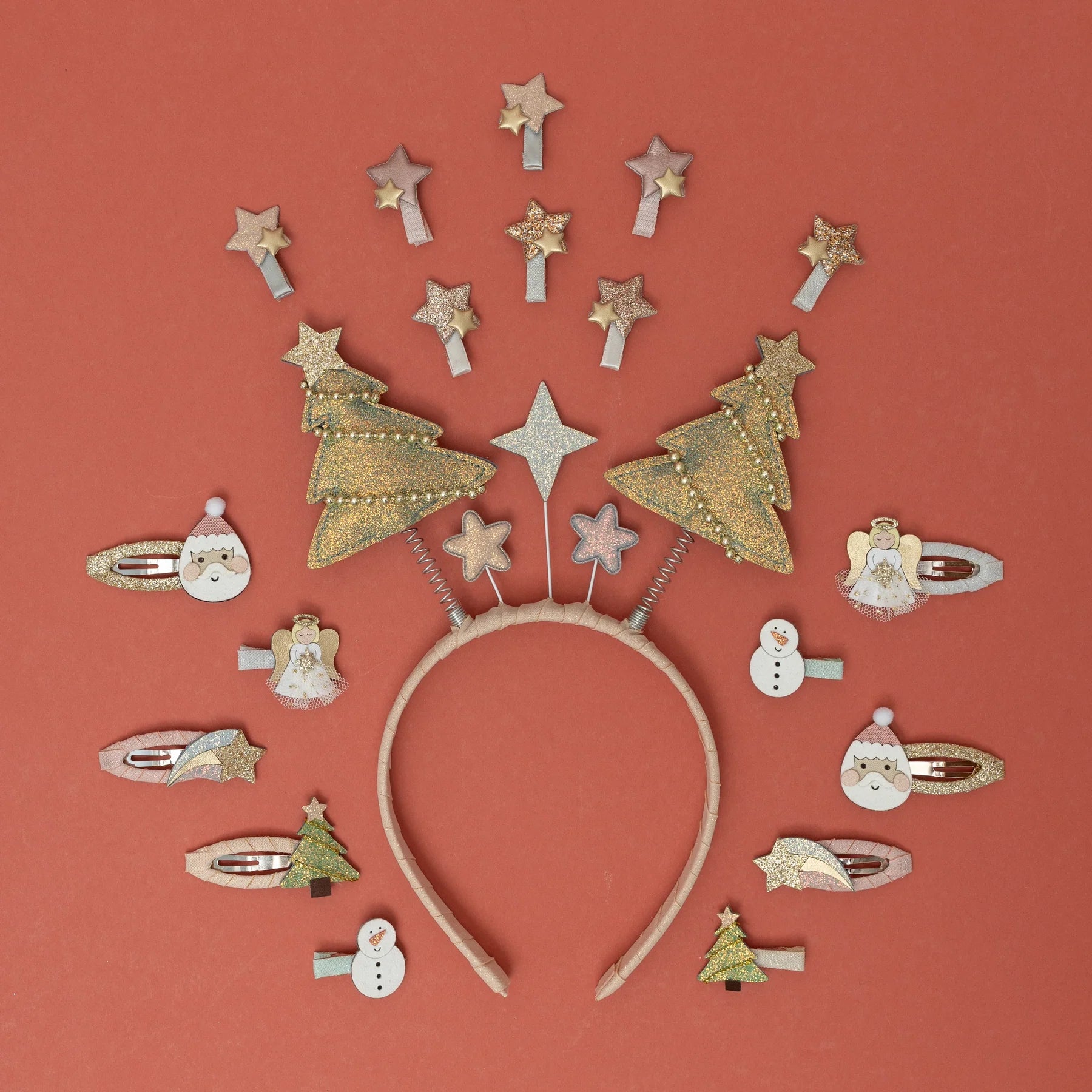 Mimi und Lula -Santa & Christmas tree- Clic Clac Kinder Haarspangen