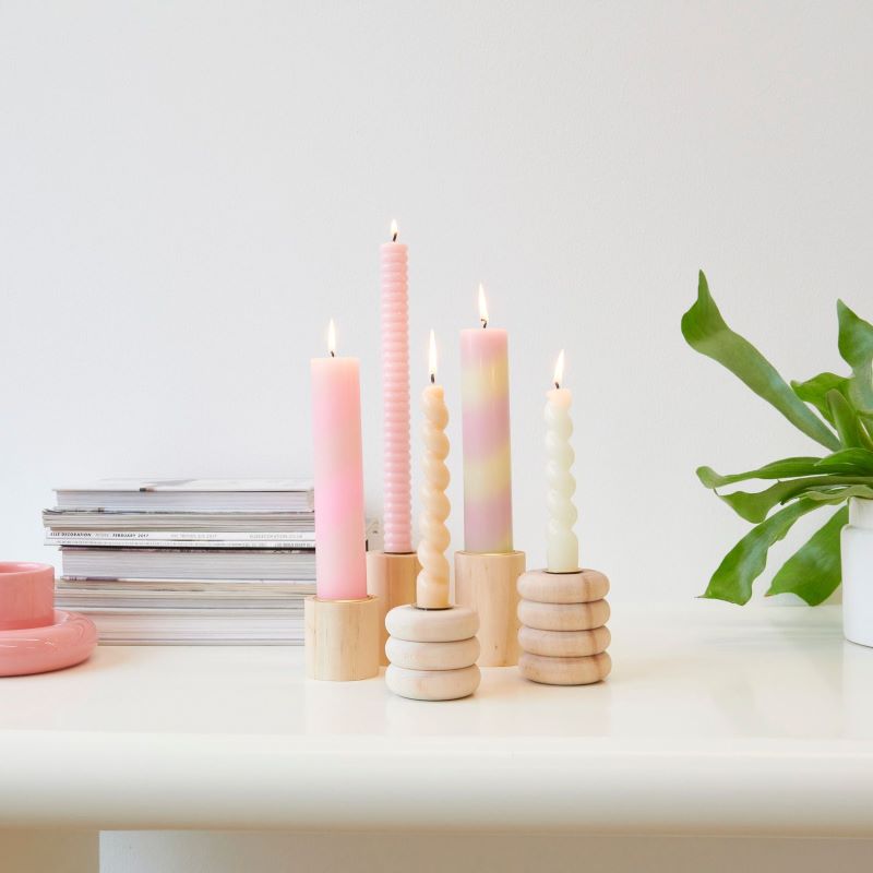 Rico Design Stabkerze 'Gestreift' (Verschiedene Farben)