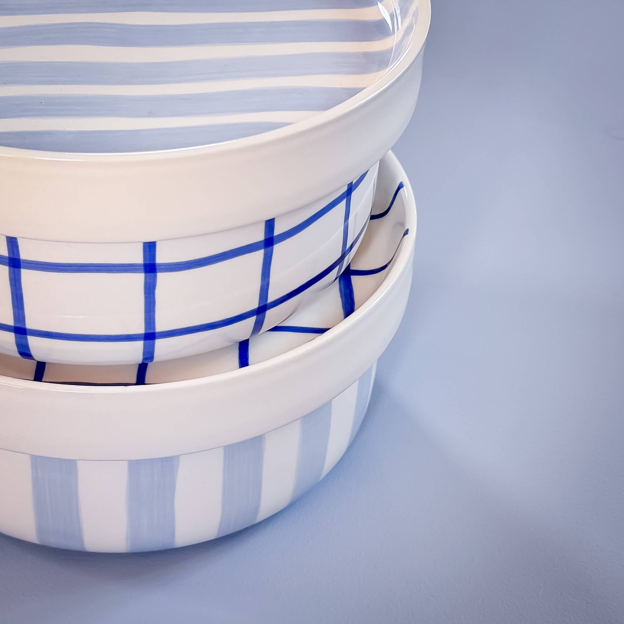 Magazin Minori Schale gross Stripes - morning azzurro