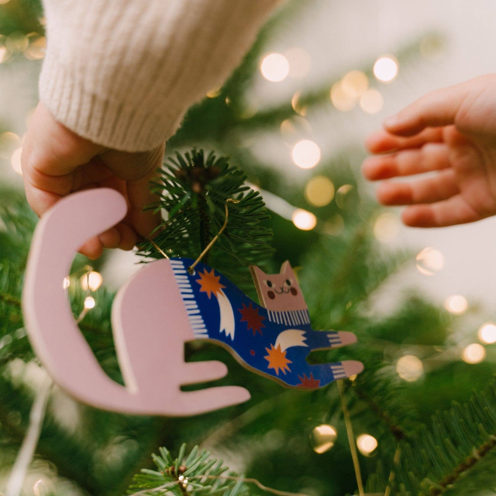 Charmante Katzen-Weihnachtsbaum-Hängedekoration