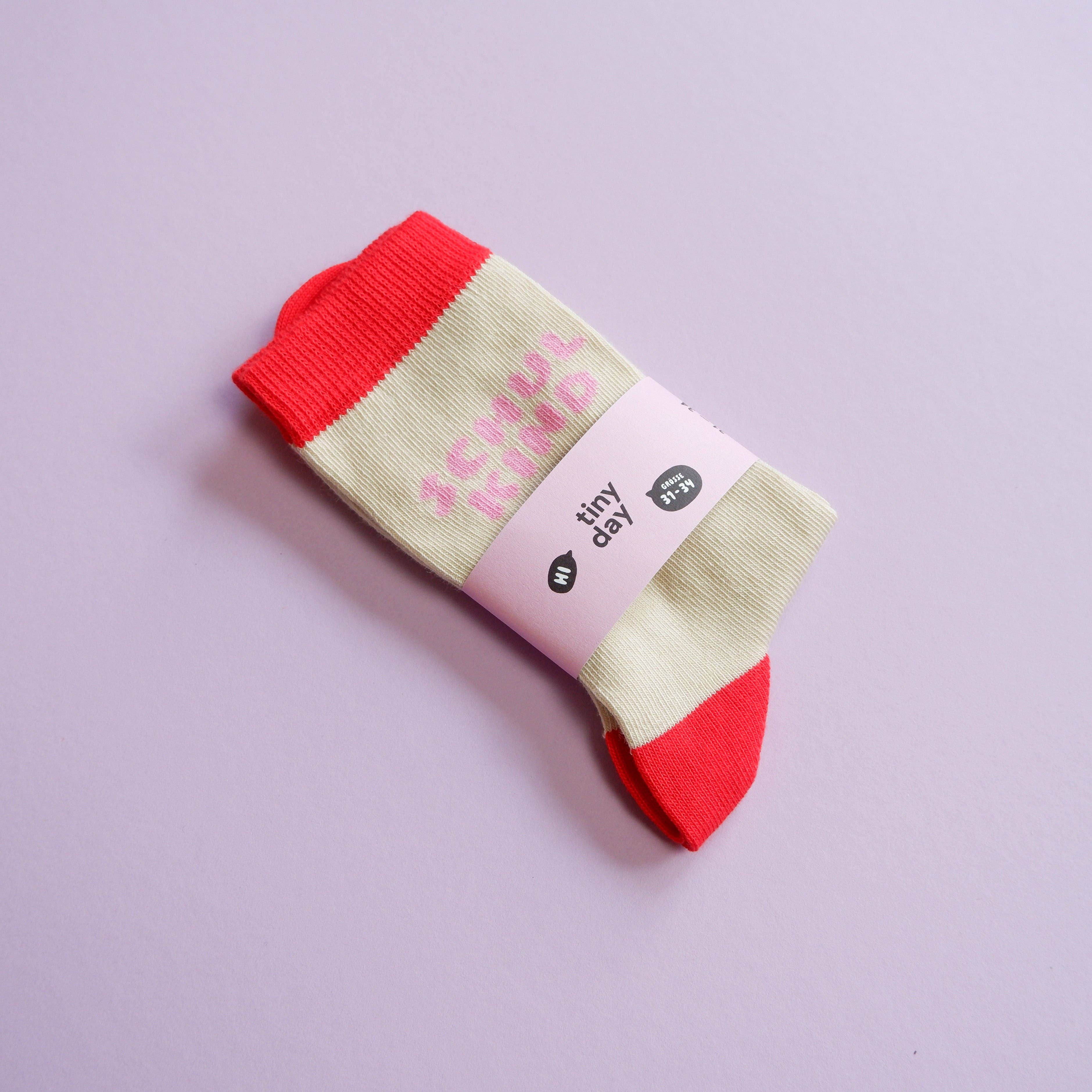 Schulkind-Socken | rosa von tinyday