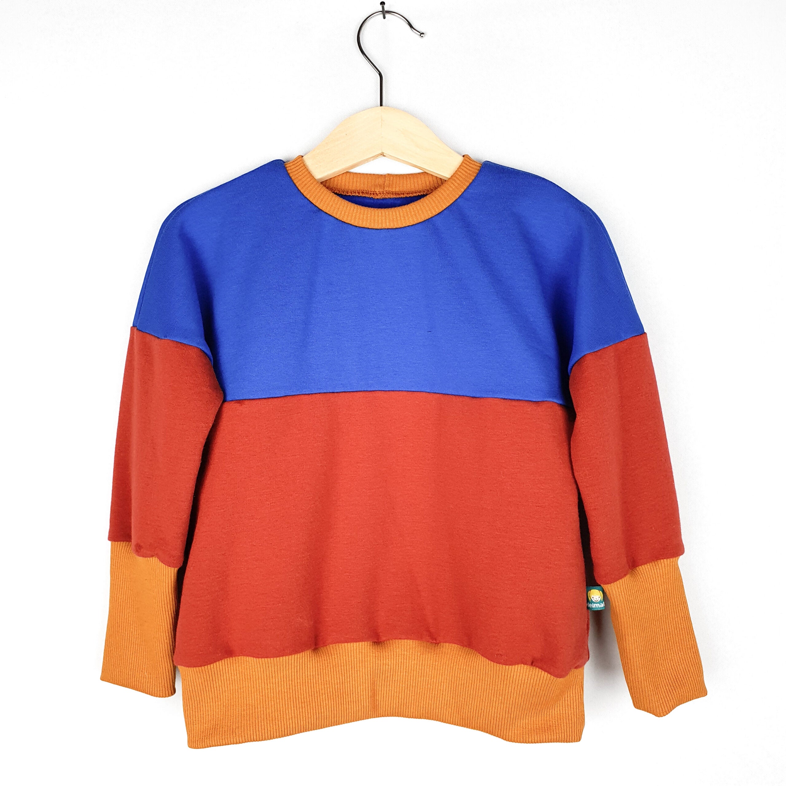 Pullover für Große colourblocking knallblau/rost