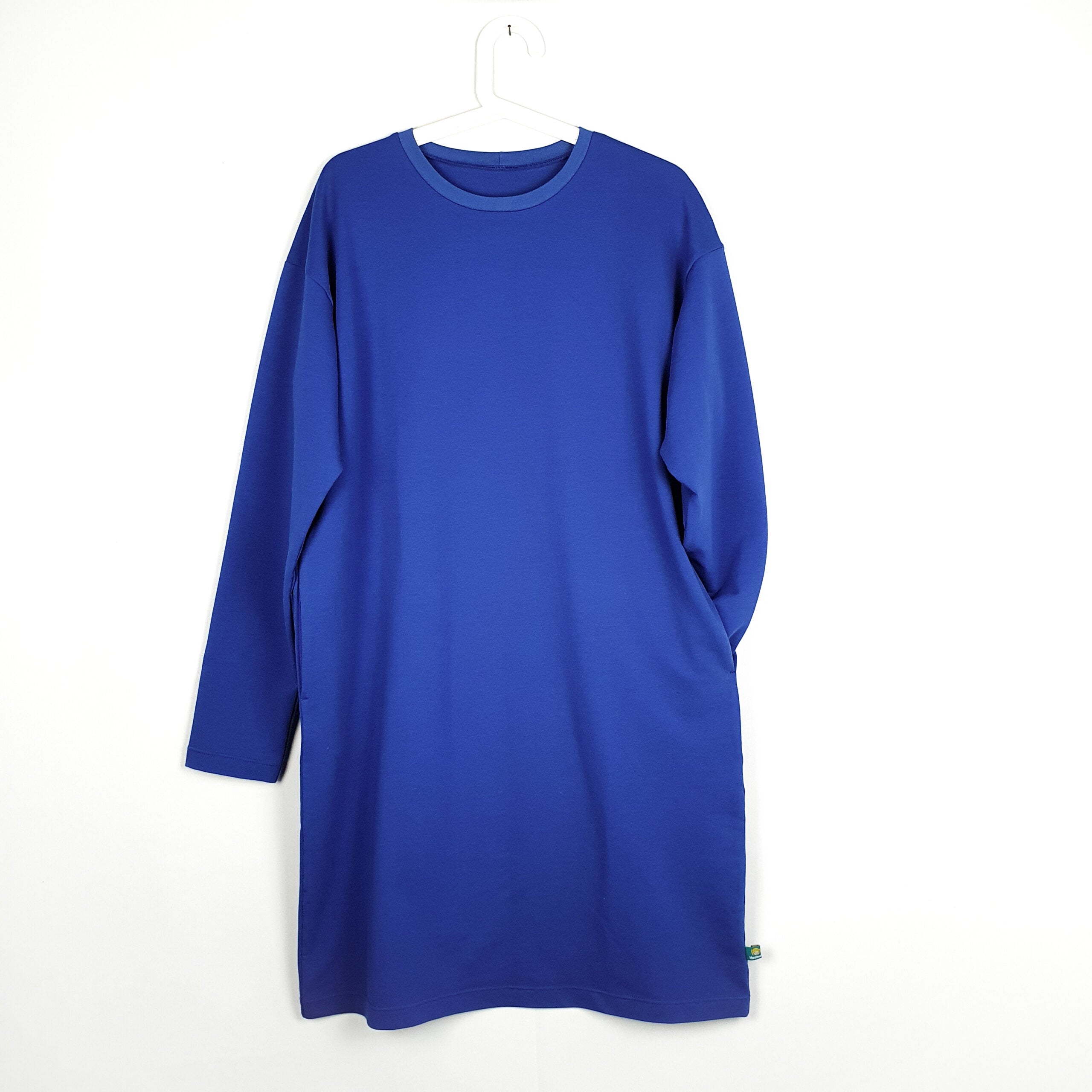 Oversize Kleid Damen knallblau Sweat