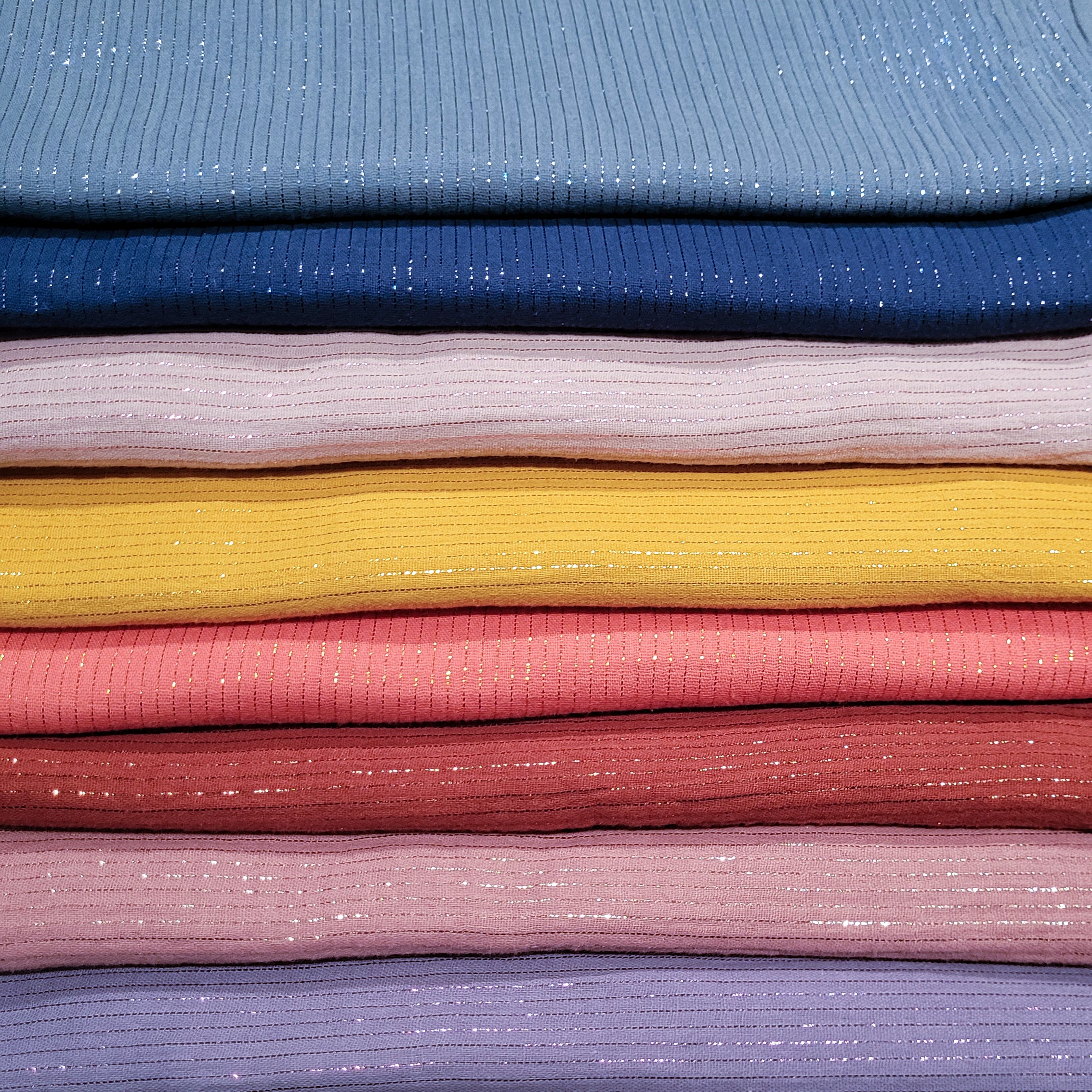 Musselintuch mit Lurexstreifen - verschiedene Farben