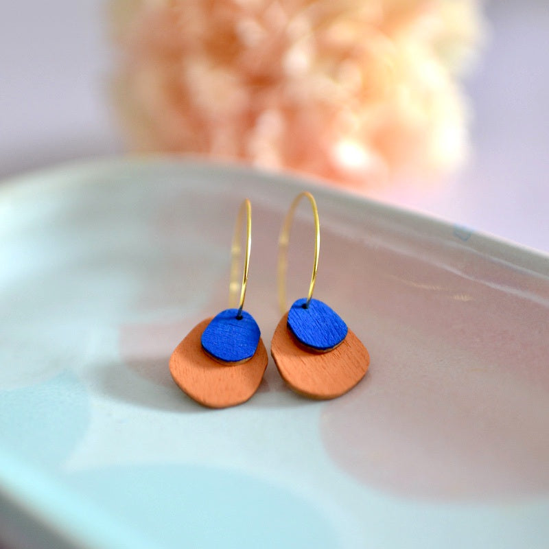 Rasmussons Kleine Creole Drops 'peach / cobalt'