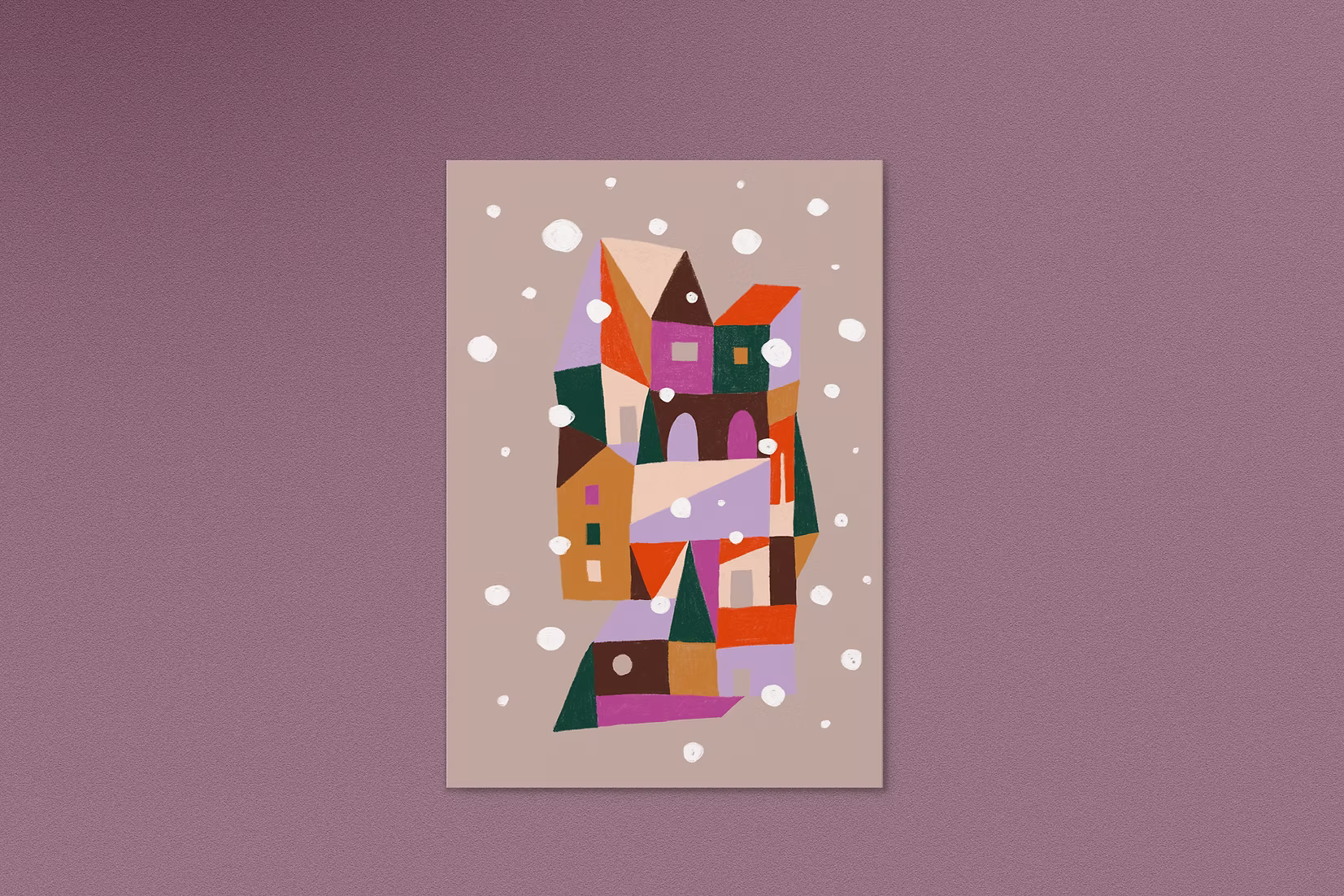 Postkarte Weihnachtsstadt -Anna Beddig-