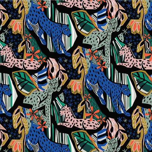 Viskoserock 'Leopard im Dschungel'