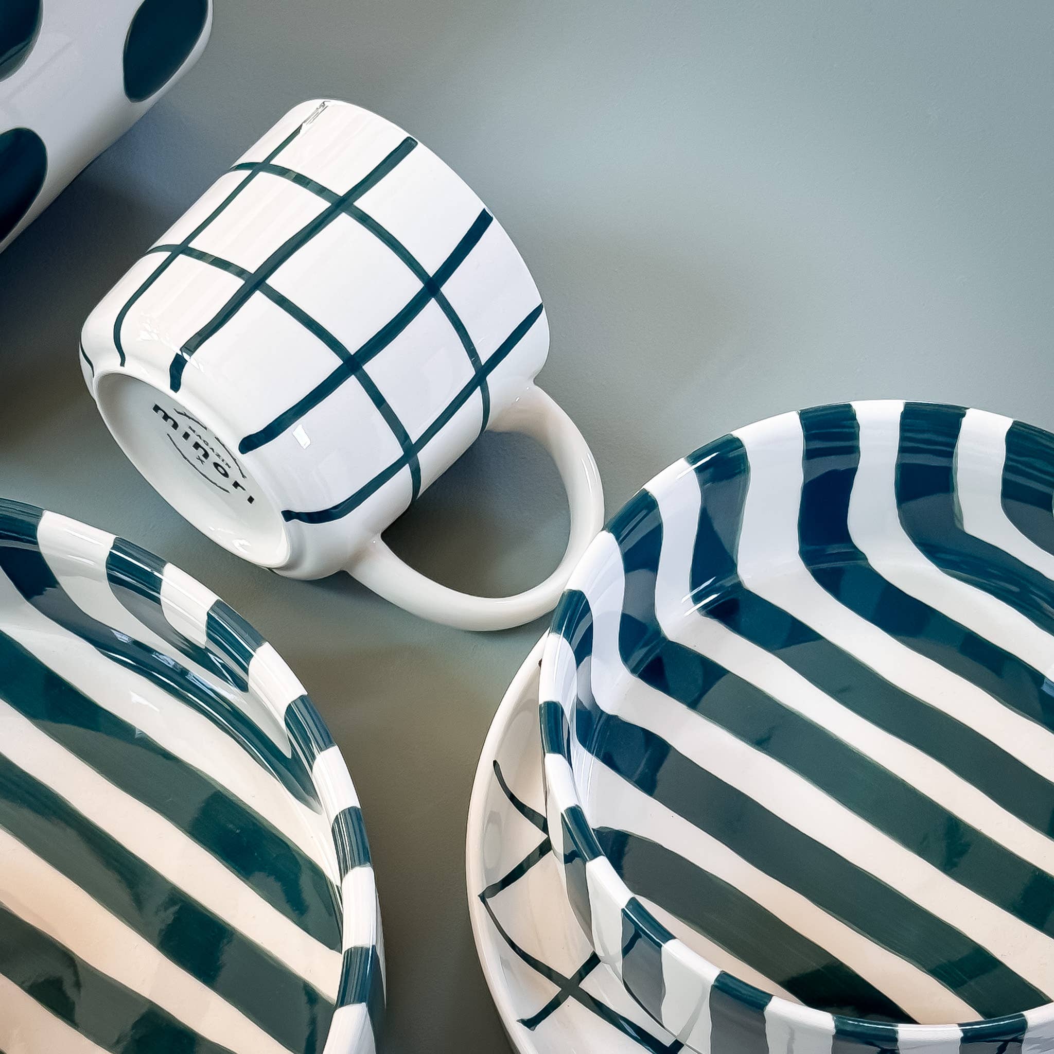 Magazin Minori Schale gross Stripes - gentle green
