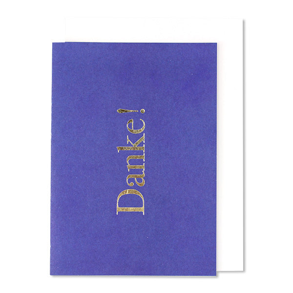 Klappkarte 'blau mit Goldprägung – „Danke“ AvaundYves