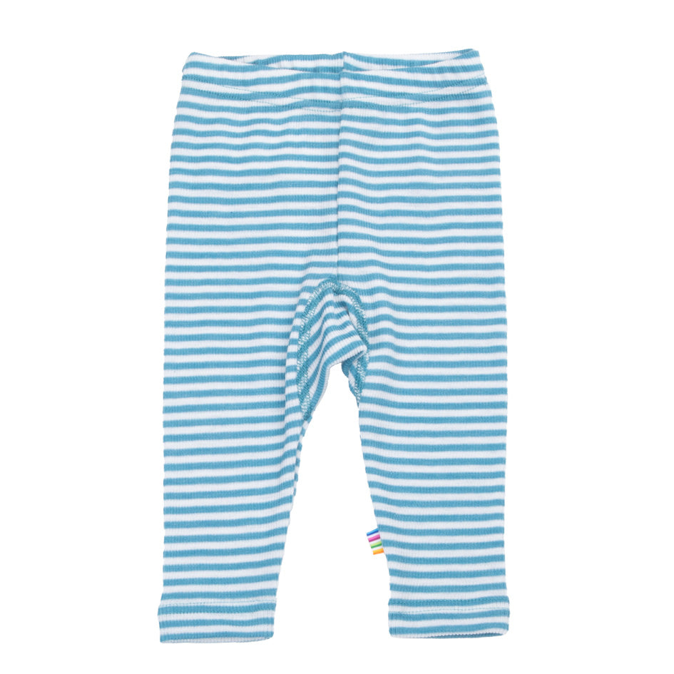 Leggins Wolle Seide Joha SS25 türkis oder grau weiss geringelt