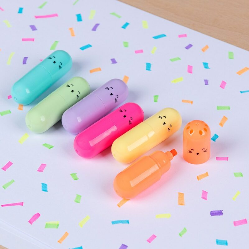 Highlighter 'Katzen' (6er-Packung)