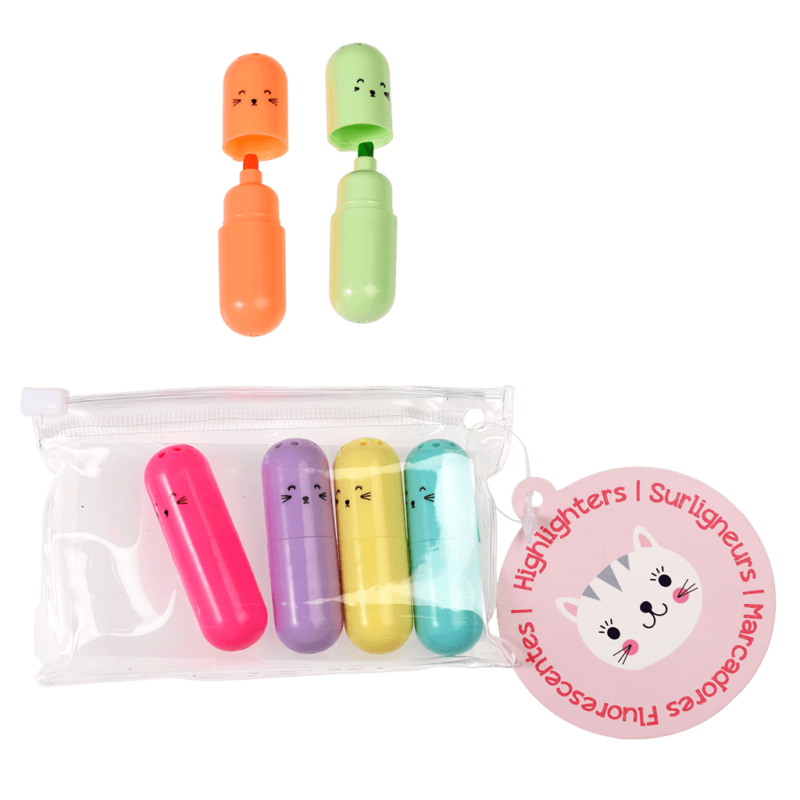 Highlighter 'Katzen' (6er-Packung)
