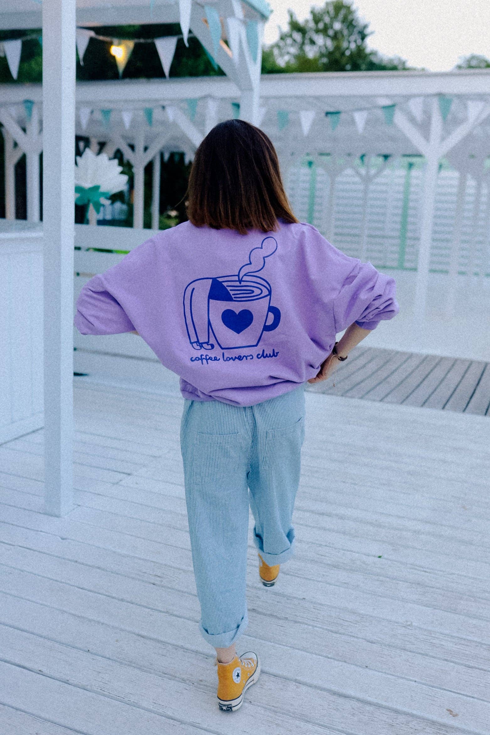 BIG COFFEE LOVER auf lila - SWEATSHIRT Dont grow up