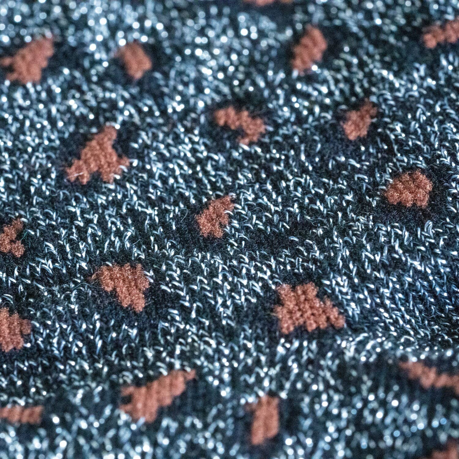 Socken aus gekämmter Baumwolle mit Leopardenmuster - Schwarz und Silber