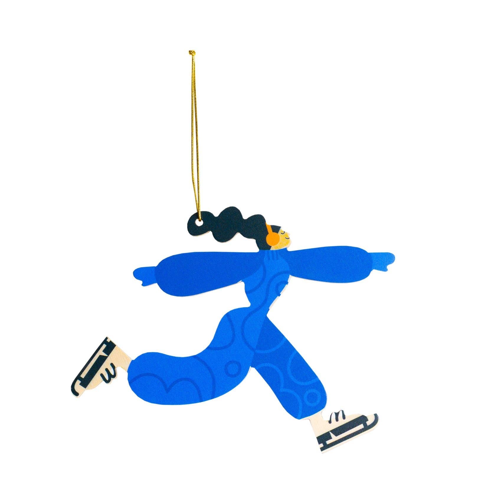 Schlittschuhläufer Weihnachtsornament, Weihnachtsbaum-Hängedekoration