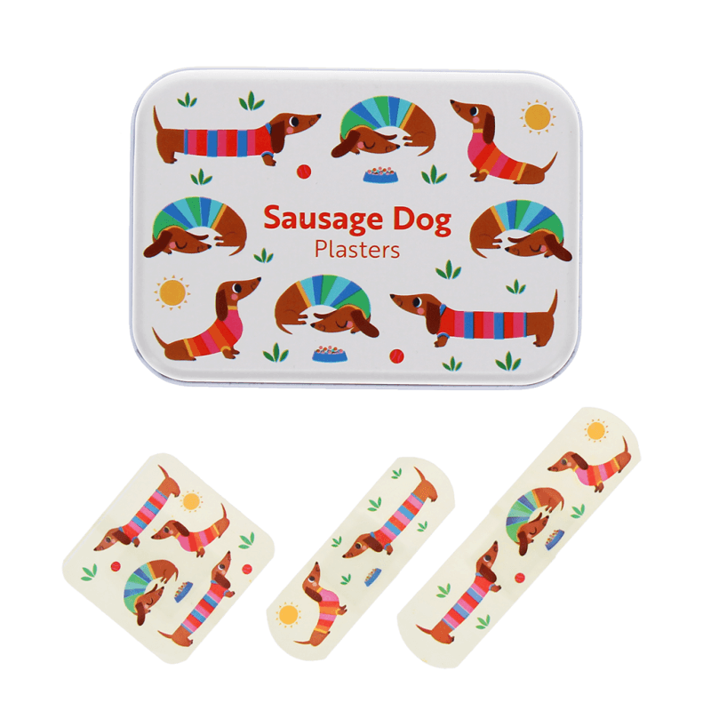 Kinderpflaster in der Dose (30 Stück) - Sunny Sausage Dog