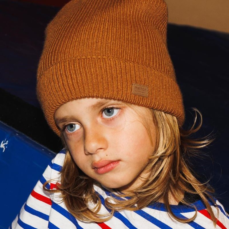 Melton Beanie Basic Gerippt 'Cashew'