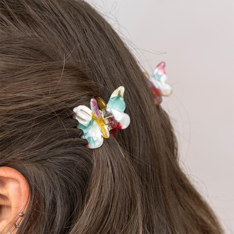 Glitzerschmetterling-Mini butterfly hair claw clips 2'er Set