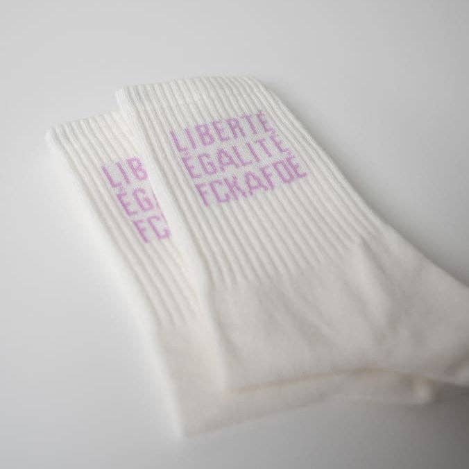 arrel FCKAFDÉ Statement Socken - cream & lavender