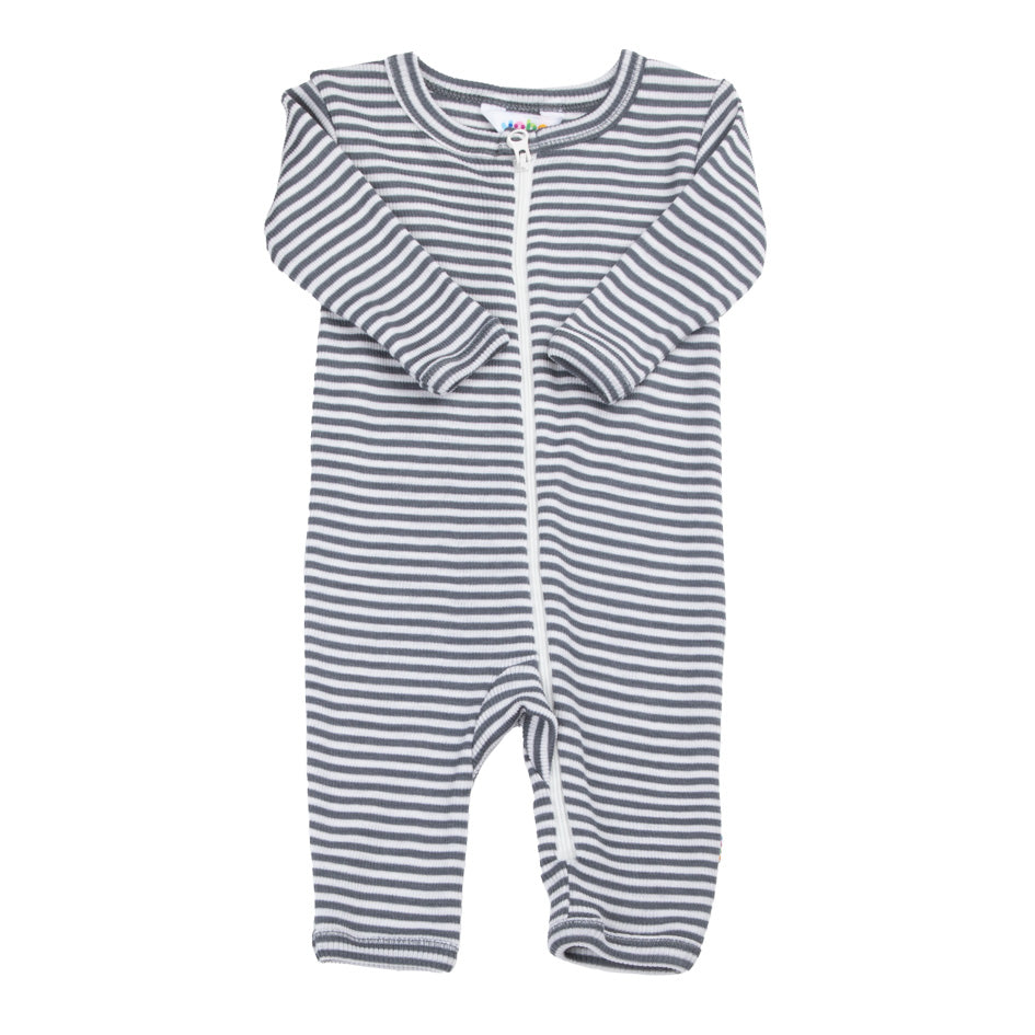 Jumpsuit Wolle Seide Joha 'grau gestreift'