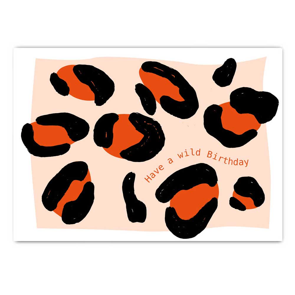 Postkarte mit Neondruck Have a wild Birthday Animalprint