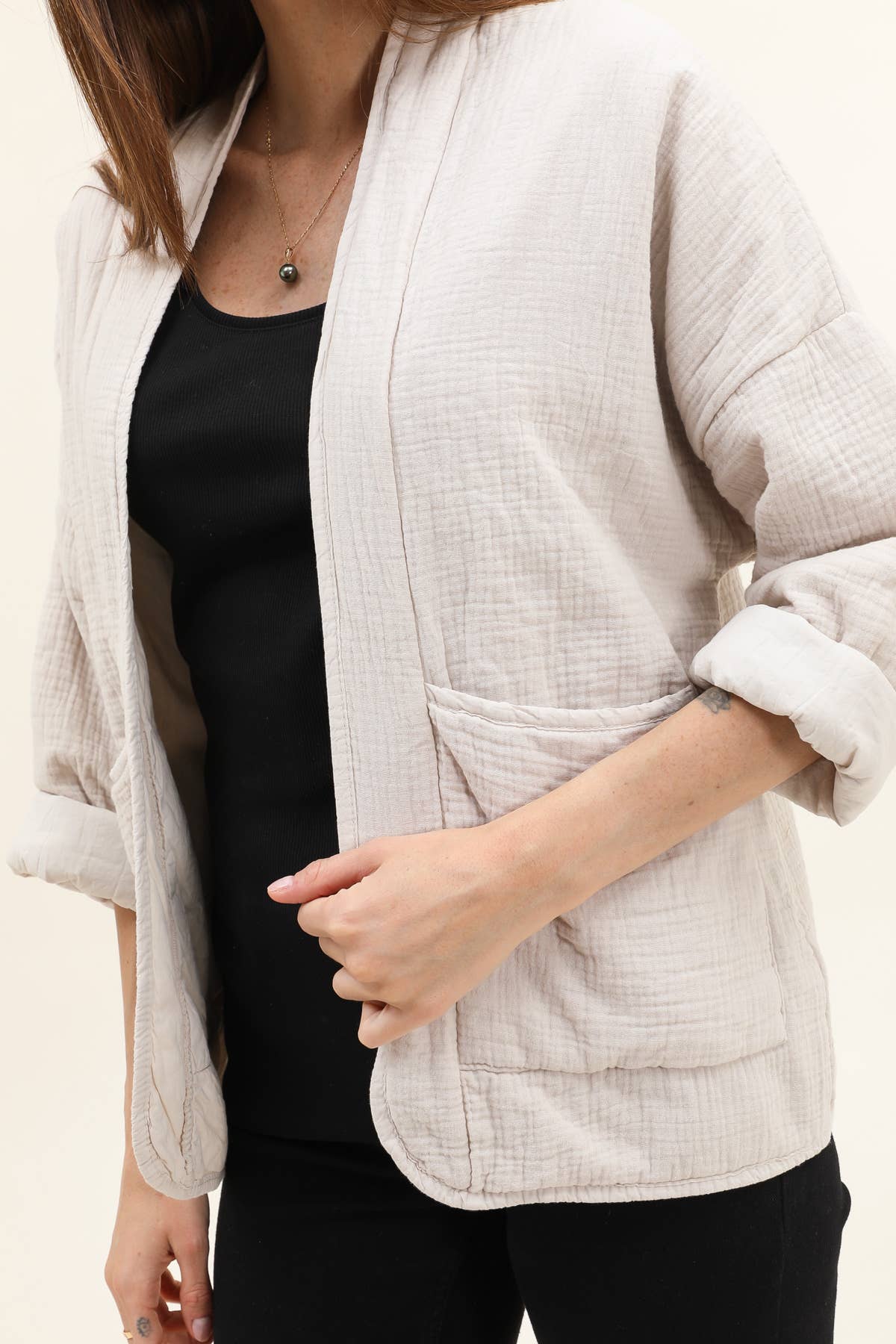 Steppjacke aus Baumwollgaze