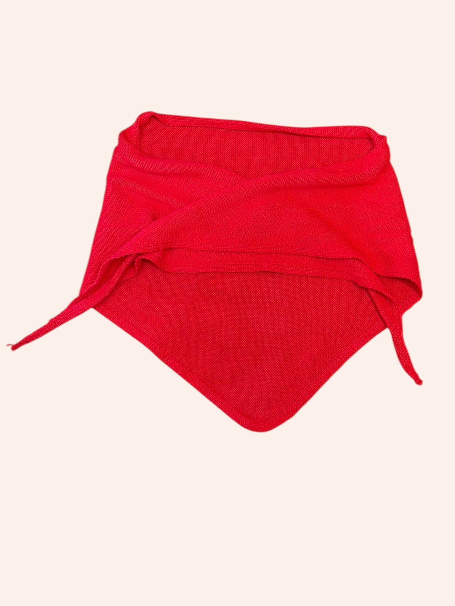 Einfarbiges Dreieckstuch aus 100 % Baumwollstrick