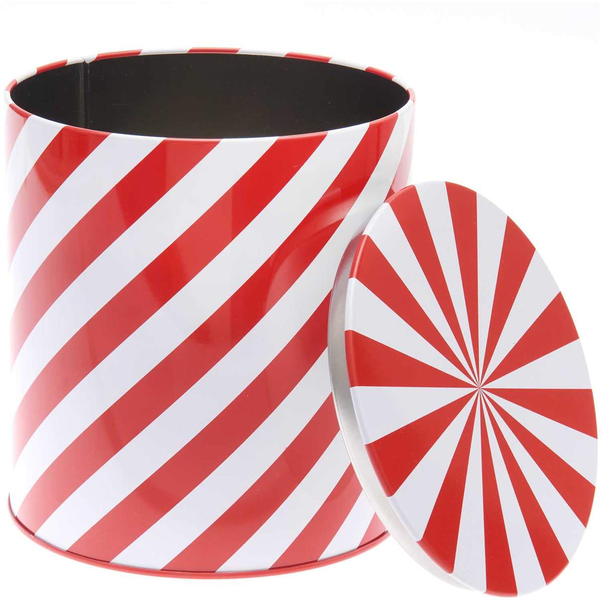 YEY! Let's Party Keksdose Streifen rot-weiß 13,6x15,1cm