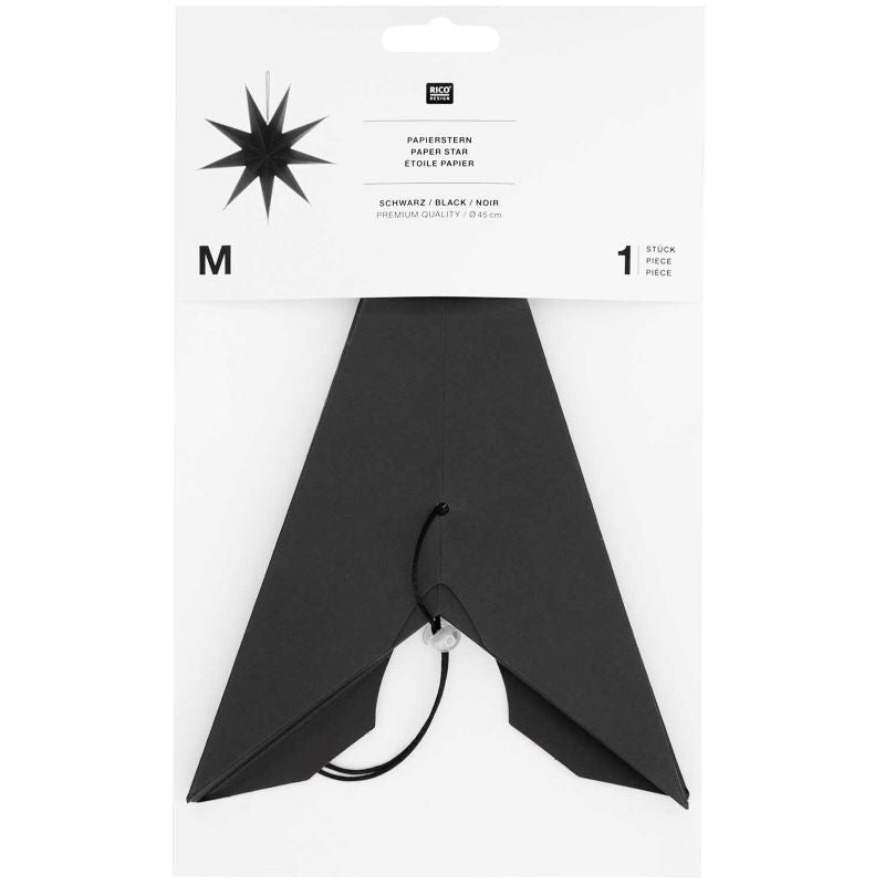 Papierstern Auffaltbar 'schwarz' (45cm)