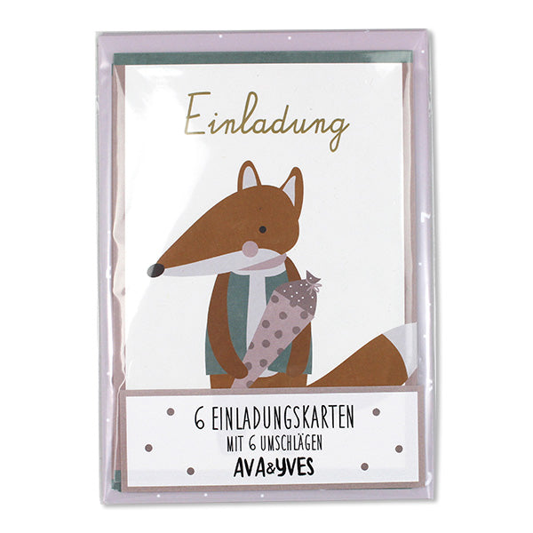 Einladungskarten-Set 'Fuchs' AvaundYves