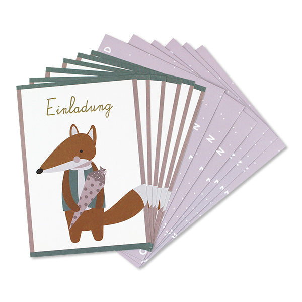 Einladungskarten-Set 'Fuchs' AvaundYves