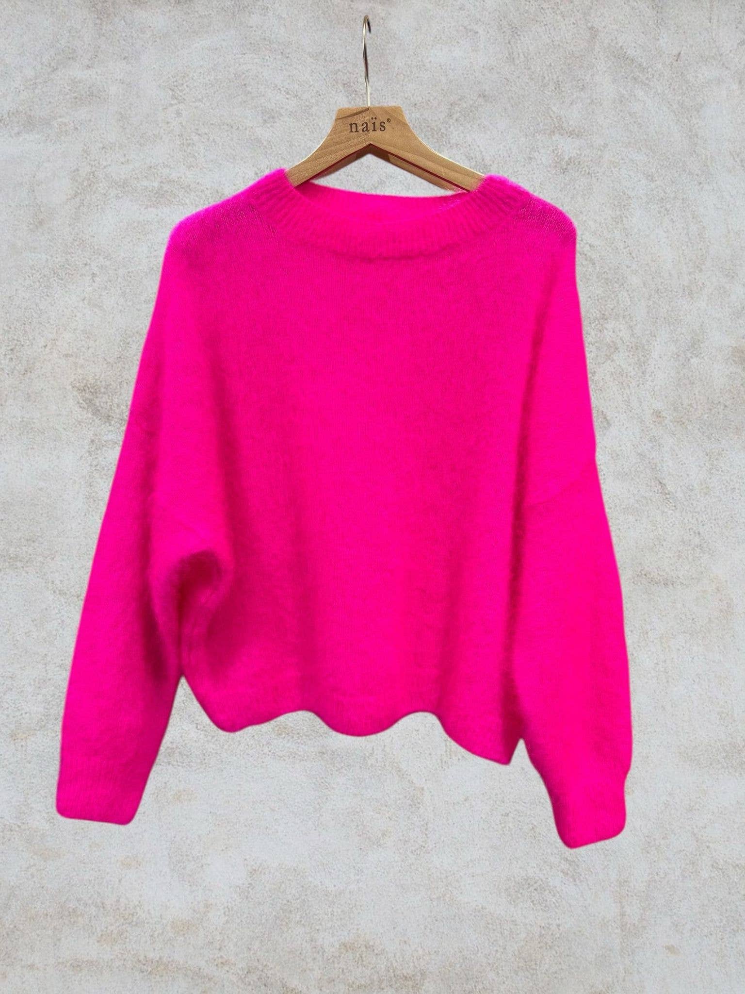 Pullover aus 74 % Kid-Mohair mit Rundhalsausschnitt